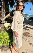 Load image into Gallery viewer, Japanese style kimono robe from natural, hand loom and sustainable fabric.