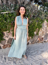 Load image into Gallery viewer, Long goddess boho dress from raw cotton.