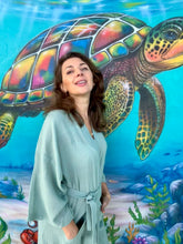 Load image into Gallery viewer, Japanese style kimono robe from natural, hand loom and sustainable fabric.