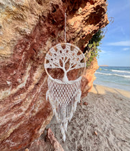 Load image into Gallery viewer, Big tree of life dreamcatcher with feathers.