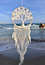 Load image into Gallery viewer, Big tree of life dreamcatcher with feathers.