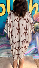 Load image into Gallery viewer, Bohemian tunic with pattern and fringe from raw cotton.