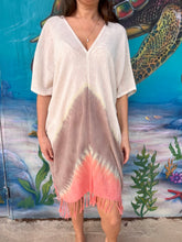 Load image into Gallery viewer, Tie dyed beach tunic from natural, sustainable and eco friendly fabric.