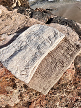 Load image into Gallery viewer, Beige Shirred Crop Tube Top - Handwoven Raw Organic Cotton Beach Top