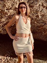 Load image into Gallery viewer, Sleeveless wrap top from raw organic cotton.