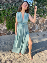 Load image into Gallery viewer, Long goddess boho dress from raw cotton.
