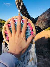 Load image into Gallery viewer, Boho dreamcatcher with feathers and rattan frame.