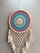 Load image into Gallery viewer, Big rainbow dreamcatcher with feathers.