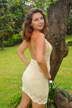 Load image into Gallery viewer, Boho crochet dress with shells.