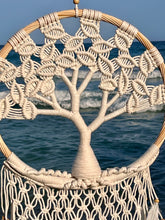 Load image into Gallery viewer, Big tree of life dreamcatcher with feathers.
