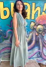 Load image into Gallery viewer, Long goddess boho dress from raw cotton.
