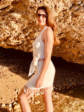 Load image into Gallery viewer, Sleeveless wrap top from raw organic cotton.
