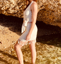 Load image into Gallery viewer, Sleeveless wrap top from raw organic cotton.
