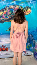 Load image into Gallery viewer, Pink beach boho short dress from sustainable fabric.
