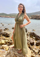 Long boho dress from raw organic cotton.