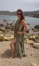 Load and play video in Gallery viewer, Long boho dress from raw organic cotton.
