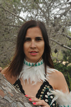 Load image into Gallery viewer, White feathers necklace or headband.
