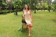 Load image into Gallery viewer, Boho crochet dress with shells.
