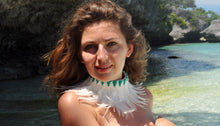 Load image into Gallery viewer, White feathers necklace or headband.
