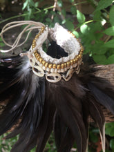 Load image into Gallery viewer, Black feathers armband/choker.
