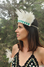 Load image into Gallery viewer, White feathers necklace or headband.
