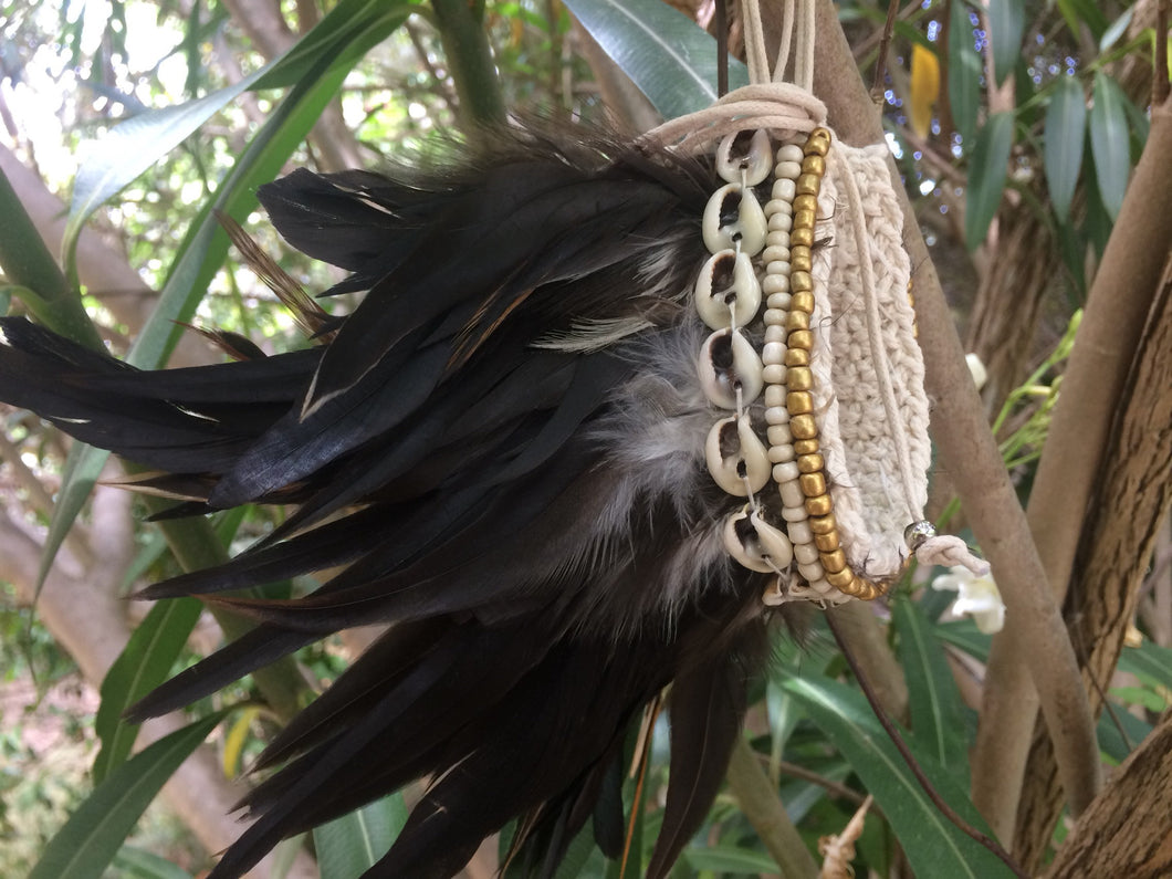 Black feathers armband/choker.