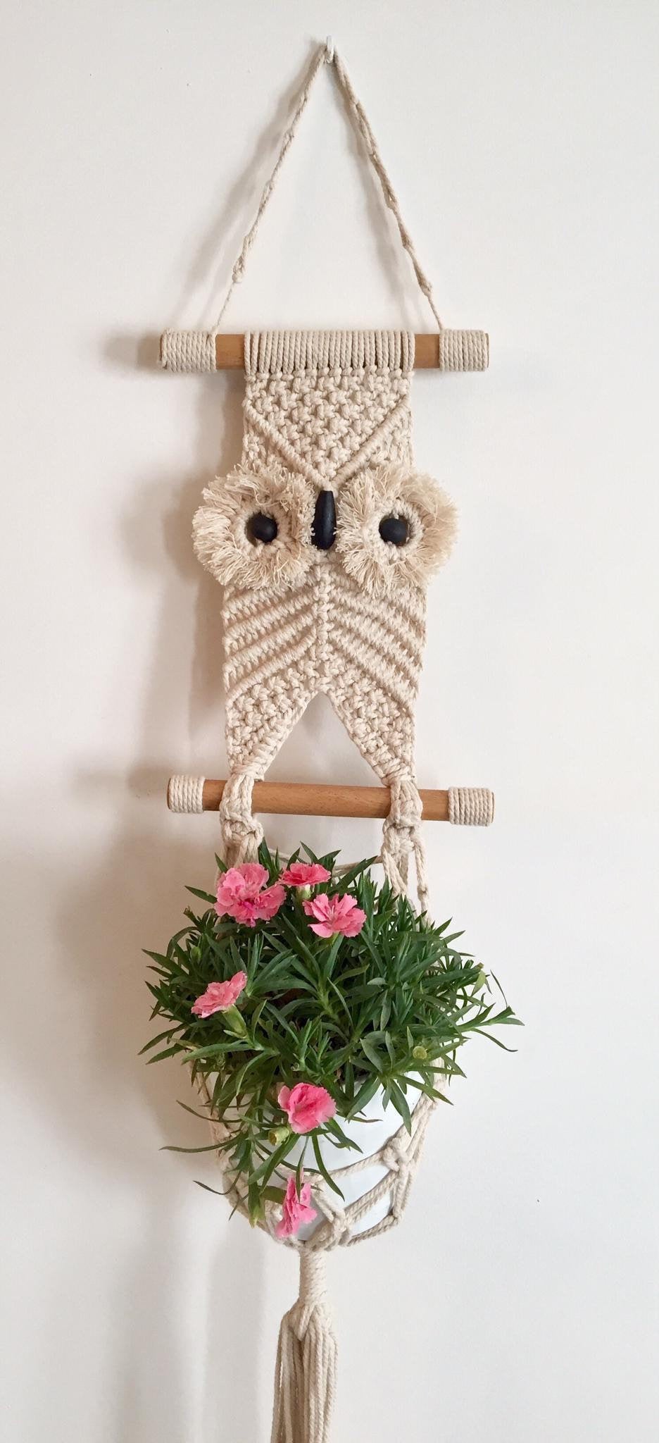 Macrame plant hanger.