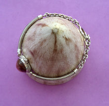 Load image into Gallery viewer, Silver snake chain  bracelet with Rhodonite stone/heart  chakra bracelet.
