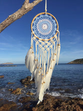 Load image into Gallery viewer, Baby blue dreamcatcher/ blue dream catcher/nursery decor/ gift for a baby boy.
