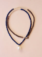 Load image into Gallery viewer, Necklace with South Sea pearl and semi precious stones.
