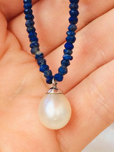 Load image into Gallery viewer, Necklace with South Sea pearl and semi precious stones.
