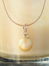 Load image into Gallery viewer, Beautiful south sea pearl pendant in champagne colour.
